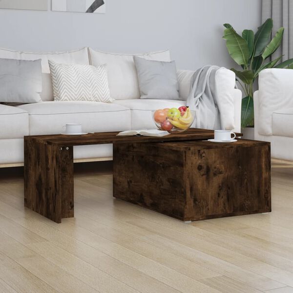 vidaXL Table basse Chêne fumé 150x50x35 cm Bois d'ingénierie
