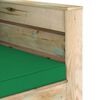 vidaXL Salon de jardin 2 pcs avec coussins Bois impr&eacute;gn&eacute; de vert