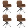 vidaXL Chaises de salle &agrave; manger pivotantes 4 pcs Simili daim Marron