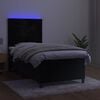 vidaXL Sommier &agrave; lattes de lit avec matelas LED Noir 90x190 cm Velours