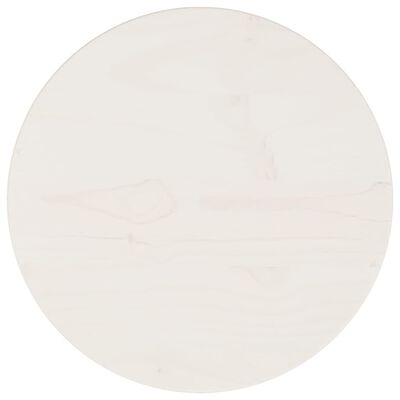 vidaXL Dessus de table Blanc Ø30x2,5 cm Bois de pin massif