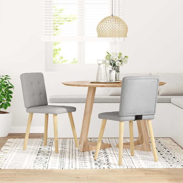 vidaXL Chaises à manger lot de 2 gris nuage tissu