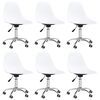 vidaXL Chaises pivotantes &agrave; manger lot de 6 blanc PP