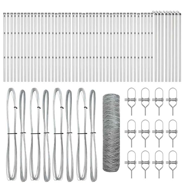 vidaXL Poteau de cl&ocirc;ture. Argent&eacute; 100 x 0,8 m (maillage de 50 mm)