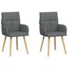 vidaXL Chaises de salle &agrave; manger 2 pcs Tissu Gris fonc&eacute;