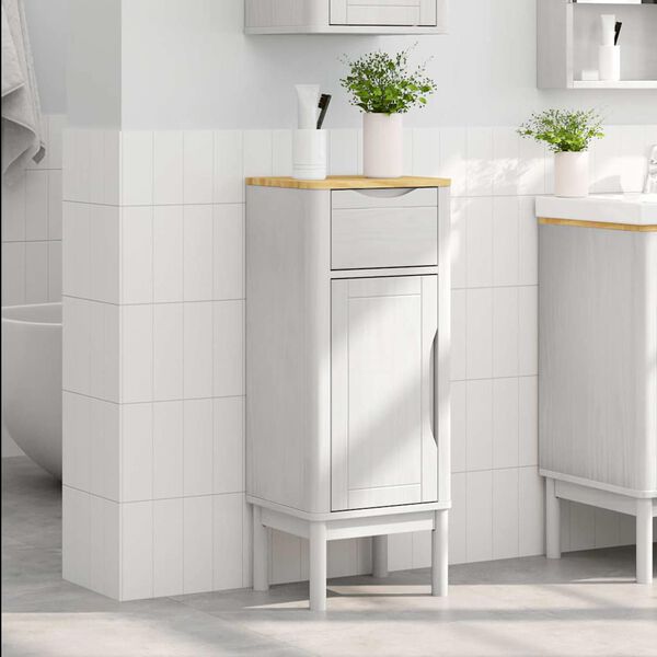 vidaXL Armoire de salle de bain avec tiroir Blanc 35 x 30 x 90 cm