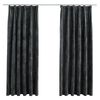 vidaXL Rideaux occultants et crochet 2pcs Velours Anthracite 140x175cm