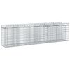 vidaXL Lit sur&eacute;lev&eacute; gabion 2 pc 300 x 50 x 80 cm Acier galvanis&eacute;