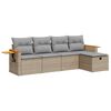vidaXL Salon de jardin avec coussins 5 pcs beige r&eacute;sine tress&eacute;e