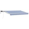 vidaXL Cadre de store manuel avec LEDs Bleu et Blanc 2,5 x 2 m