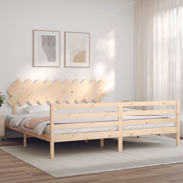 vidaXL Cadre de lit sans matelas 200x200 cm bois massif