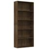 vidaXL Biblioth&egrave;que 5 niveaux Ch&ecirc;ne marron 80x30x189 cm