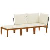 vidaXL 3 pc Bois d'acacia massif et corde Naturel