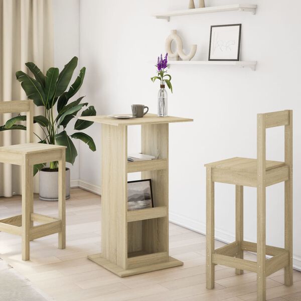 vidaXL Table de bar avec rangement ch&ecirc;ne sonoma bois d'ing&eacute;nierie