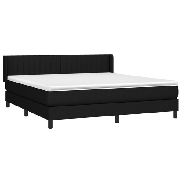 vidaXL Sommier &agrave; lattes de lit avec matelas Noir 160x200 cm Tissu