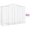 vidaXL Paniers &agrave; gabions arqu&eacute;s 11 pcs 200x50x140/160 cm Fer galvanis&eacute;