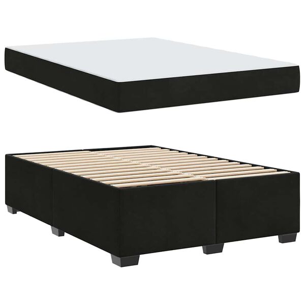 vidaXL Cadre de lit avec matelas Noir 160 x 200 cm tissu