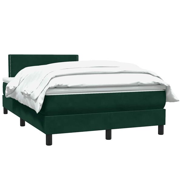vidaXL Sommier &agrave; lattes de lit et matelas vert fonc&eacute; 120x210cm velours