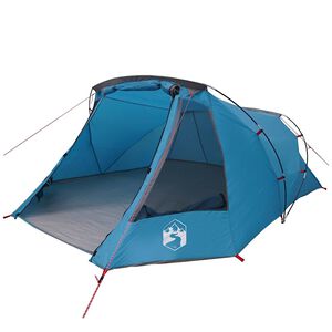 vidaXL Tente Tunnel 3 Personnes Bleu et gris 328 x 228 x 115 cm