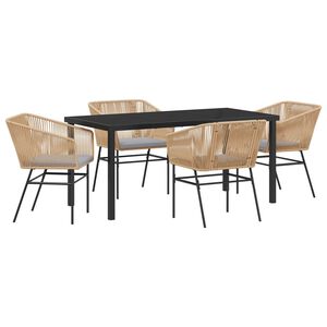 vidaXL Ensemble de salle &agrave; manger pour jardin 5 pcs Marron