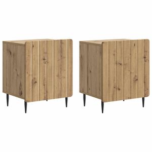 vidaXL Cabinet de chevet 2 pc Ch&ecirc;ne artisanal 43 x 34,5 x 52 cm