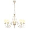 vidaXL Lustre r&eacute;glable E14 m&eacute;tal Blanc antique &Oslash; 78 x 101 cm
