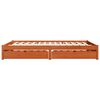 vidaXL Cadre de lit avec tiroir 3 pcs Cire marron Bois de Pin Massif