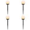vidaXL Lampes solaires ext&eacute;rieures avec pique de sol 4 pc Blanc chaud