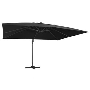 vidaXL Parasol d&eacute;port&eacute; avec lumi&egrave;res LED Aluminium 400x300 cm noir