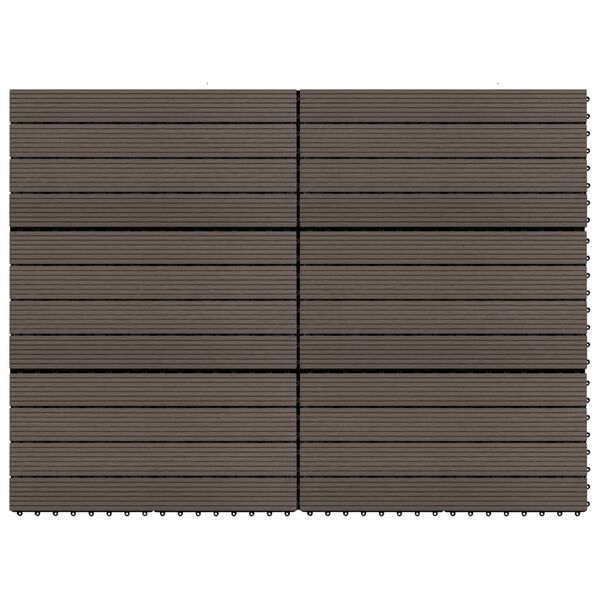 vidaXL Carreaux de terrasse 6 pcs WPC 60x30 cm 1,08 m² Marron foncé