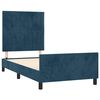vidaXL Cadre de lit sans matelas bleu fonc&eacute; 90x190 cm velours