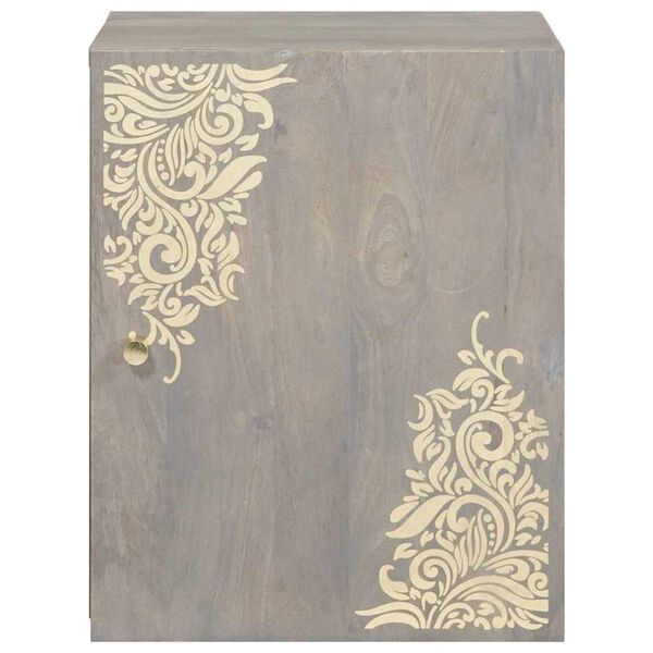 vidaXL Meuble mural Gris 38 x 33 x 48 cm Bois de mangue massif
