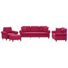 vidaXL Ensemble de canap&eacute;s 4 pcs avec coussins rouge bordeaux velours