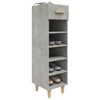 vidaXL Armoire à chaussures Gris béton 30x35x105 cm Bois d'ingénierie