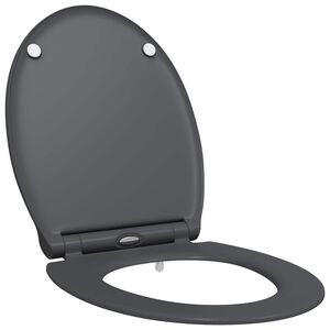 vidaXL Si&egrave;ge de toilette Anthracite 45,5 x 37,5 x 3,8 cm Duroplast