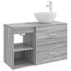vidaXL Ensemble de mobilier de salle de bain 2 pcs Sonoma gris