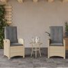 vidaXL Chaises inclinables jardin lot de 2 et coussins r&eacute;sine tress&eacute;e