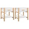 vidaXL Tables de chevet 2 pcs Blanc 42x38x45 cm Bois d&rsquo;ing&eacute;nierie
