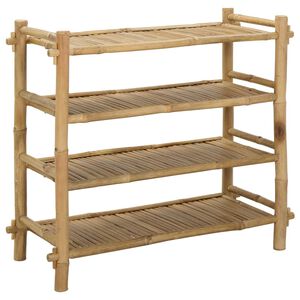 vidaXL Rack &agrave; chaussures avec &eacute;tag&egrave;re Naturel 4 niveaux Bambou