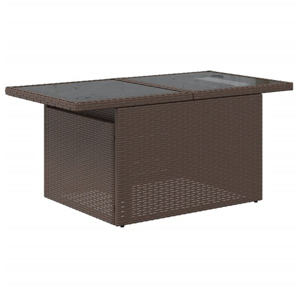 vidaXL Salon de jardin et coussins 11 pcs marron résine tressée
