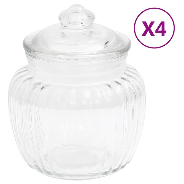 vidaXL Pots de conservation 4 pcs 500 ml Verre