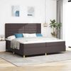 vidaXL Lit &agrave; ressorts avec matelas Marron fonc&eacute; 200 x 200 cm tissu