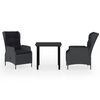 vidaXL Ensemble &agrave; manger de jardin 3 pcs Gris fonc&eacute;