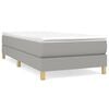 vidaXL Sommier &agrave; lattes de lit avec matelas Gris clair 90x200 cm Tissu