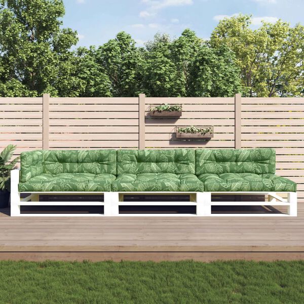 vidaXL Coussins de palette lot de 7 motif de feuilles tissu