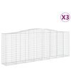 vidaXL Paniers &agrave; gabions arqu&eacute;s 3 pcs 400x50x140/160 cm Fer galvanis&eacute;