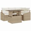 vidaXL Ensemble de canapé de jardin 5 pcs Beige et crème polyrotin