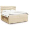 vidaXL Sommier &agrave; lattes de lit avec matelas Cr&egrave;me 200x200 cm Tissu