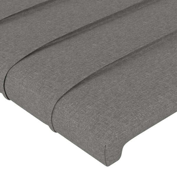 vidaXL T&ecirc;tes de lit 2 pcs Gris fonc&eacute; 72x5x78/88 cm Tissu