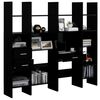 vidaXL Ensemble de biblioth&egrave;que 4 pcs Noir Bois d'ing&eacute;nierie
